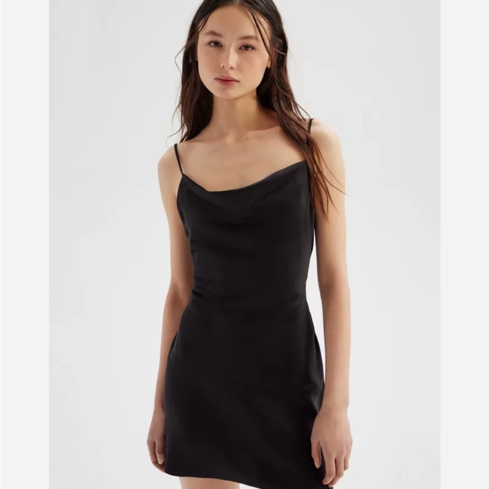 Urban Outfitters Black Cowl Neck Slip Dress